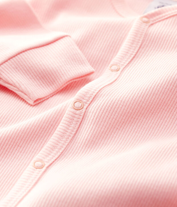 Babies' Plain Footless Cotton and Lyocell Sleepsuit pink